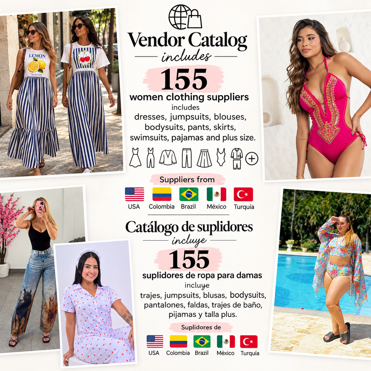 155 Suppliers Women Clothing Vendor Catalog- Catalogo 155 Suplidores Ropa De Mujer