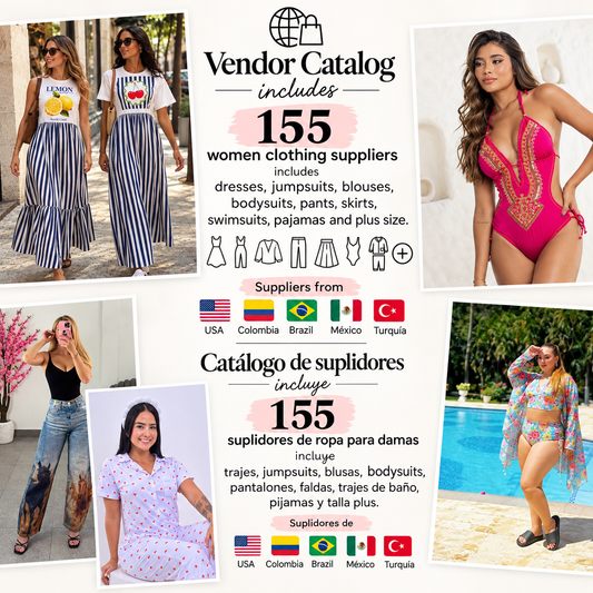 155 Suppliers Women Clothing Vendor Catalog- Catalogo 155 Suplidores Ropa De Mujer